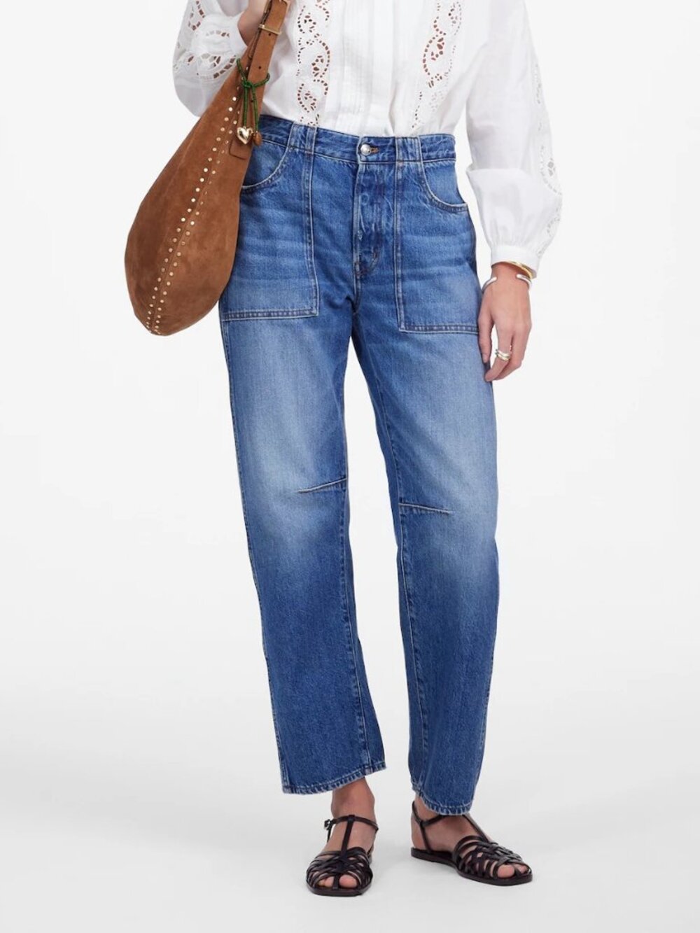 Madewell The Darted Barrel Leg Jean NV070 Kingsmark Wash $149 Size 29 Tall